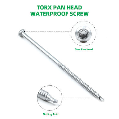 St6.3 * 125mm Bimetal Galvanized Pan Head 톡스 자기 굴착 나사 사용자 정의 지원