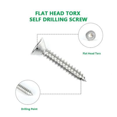 메트릭 스테인리스 스틸 ST4.8 * 30mm 평면 토크스 헤드 셀프 탭 스ikulu Sus316 날카로운 포인트 셀프 뚫어 탭 스ikulu