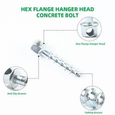 콘크리트 앵커링 M10/10*60mm HEX 헤드 스타일 셀프 탭 젠크 플래티드 앵커 스크루