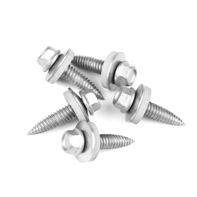 좌석 고정 고정 자동 탭 헥스 플랜지 세척 스크루 ST6.0 25mm 평면 머리