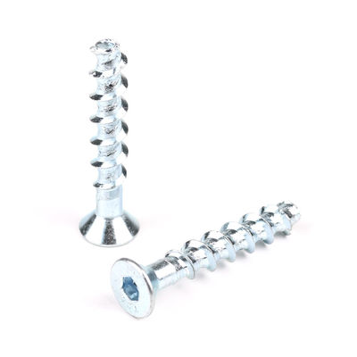 콘크리트 앵커 볼트 나사 탄소 강철 M6x50mm 헥스 소켓 평면 머리 T/T 지불