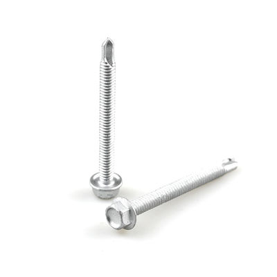 설비 코팅 플랜지 육각형 머리 자부장 나사 SS304 바이 금속 나사 드릴 꼬리 나사 6.3x65mm
