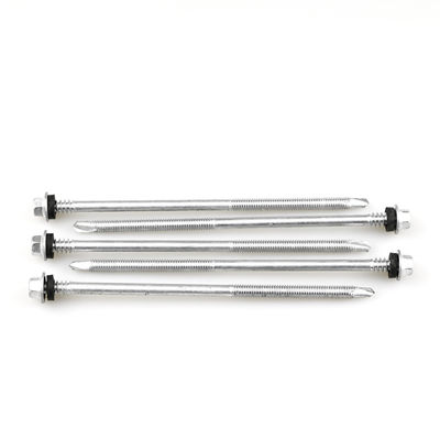 스테인리스 스틸 바이 메탈 헥스 플랜지 헤드 샌드위치 패널 140mm 길이 뚫기 나사 샌드위치 라미네이트