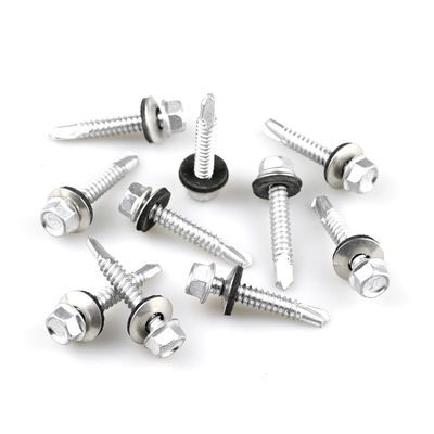 평면 마무리 Bimetal SS316 헥스 세척 머리 지붕 유지 보수를 위한 자기 굴착 나사