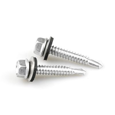 맞춤형 지원 6.3x38mm EPDM 세척기와 함께 헥스 Bimetallic 굴착 나사