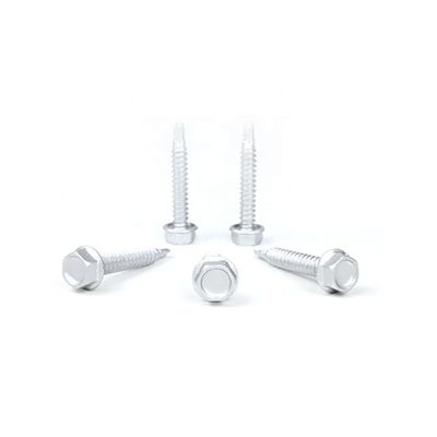 강철 6.3x38mm 헥스 플랜지 헤드 렉스 스크루 가벼운 강철 주택 설치 포인트