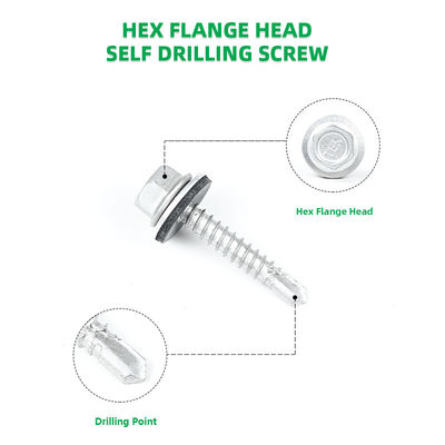 노란색 스테인리스 스틸 헥스 플랜지 지붕 나사 5.5x25mm T / T 결제 및 지붕 패널