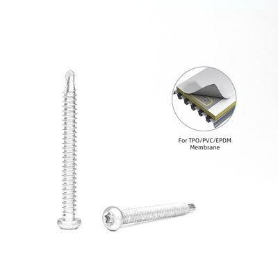 6.3x65 TPO PVC 플라이 매브런 스테인리스 스틸 304 비-메탈 토크스 버튼 헤드 방수 스크루