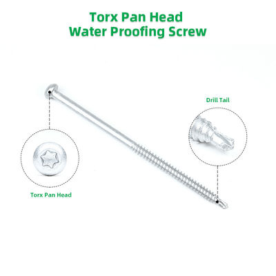 토크스 드라이브 SUS304 스테인리스 스틸 비메탈 스크루 6.3 X 125mm TPO PVC 막 지붕