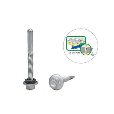 진크 합금 코팅 헥스 플랜지 헤드 셀프 드릴링 스크루 Tek 7 설치 5.5x50