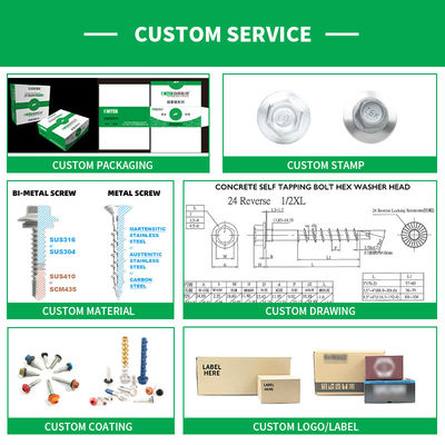 진크 합금 코팅 헥스 플랜지 헤드 셀프 드릴링 스크루 Tek 7 설치 5.5x50