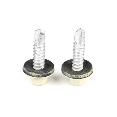 5.5x25 주황 합금 코팅 HEX 머리 자율 뚫기 나사 EPDM 세탁기 지붕 Bimetal